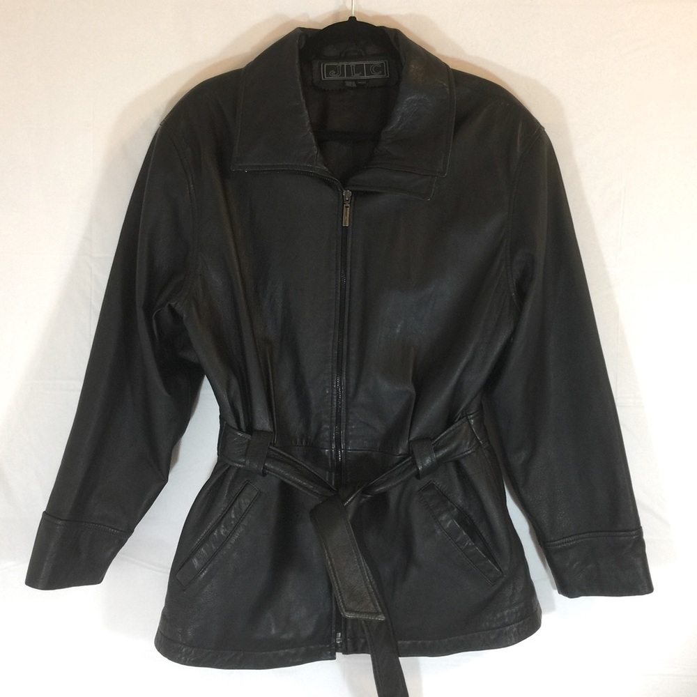Black leather coat